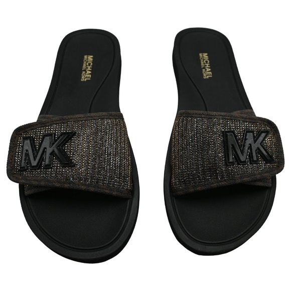 MICHAEL KORS Women's PALMER Glitter Chain Mesh Slide Sandal - Picture 3 of 4